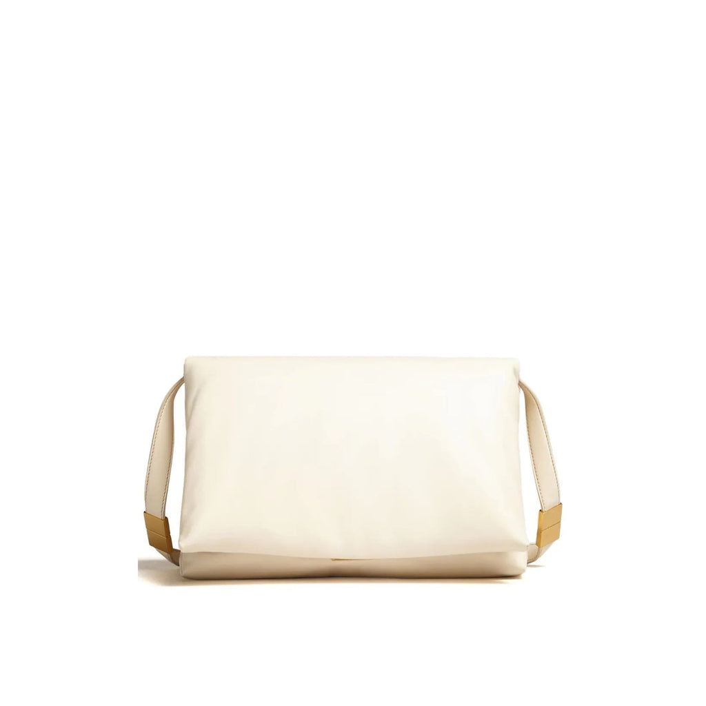Marni Padded Leather Shoulder Bag - Cream - Femme