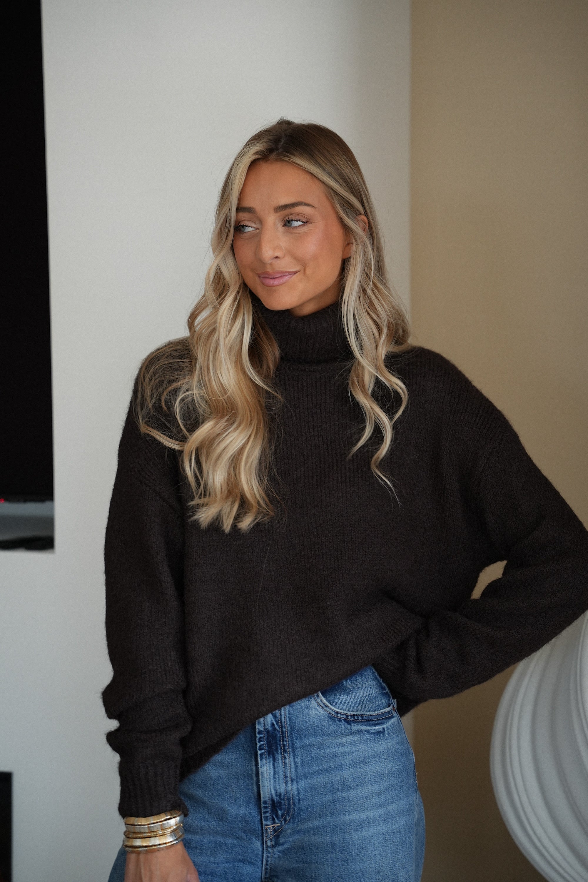Pull Col Roulé Lova - Chocolat