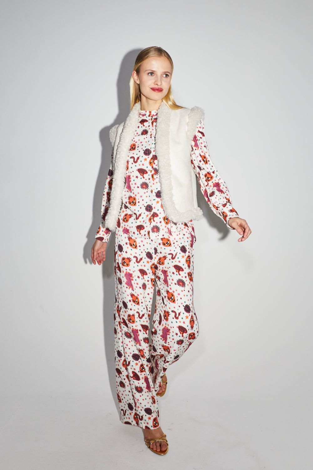 Le Pantalon Tracy Léo Star White