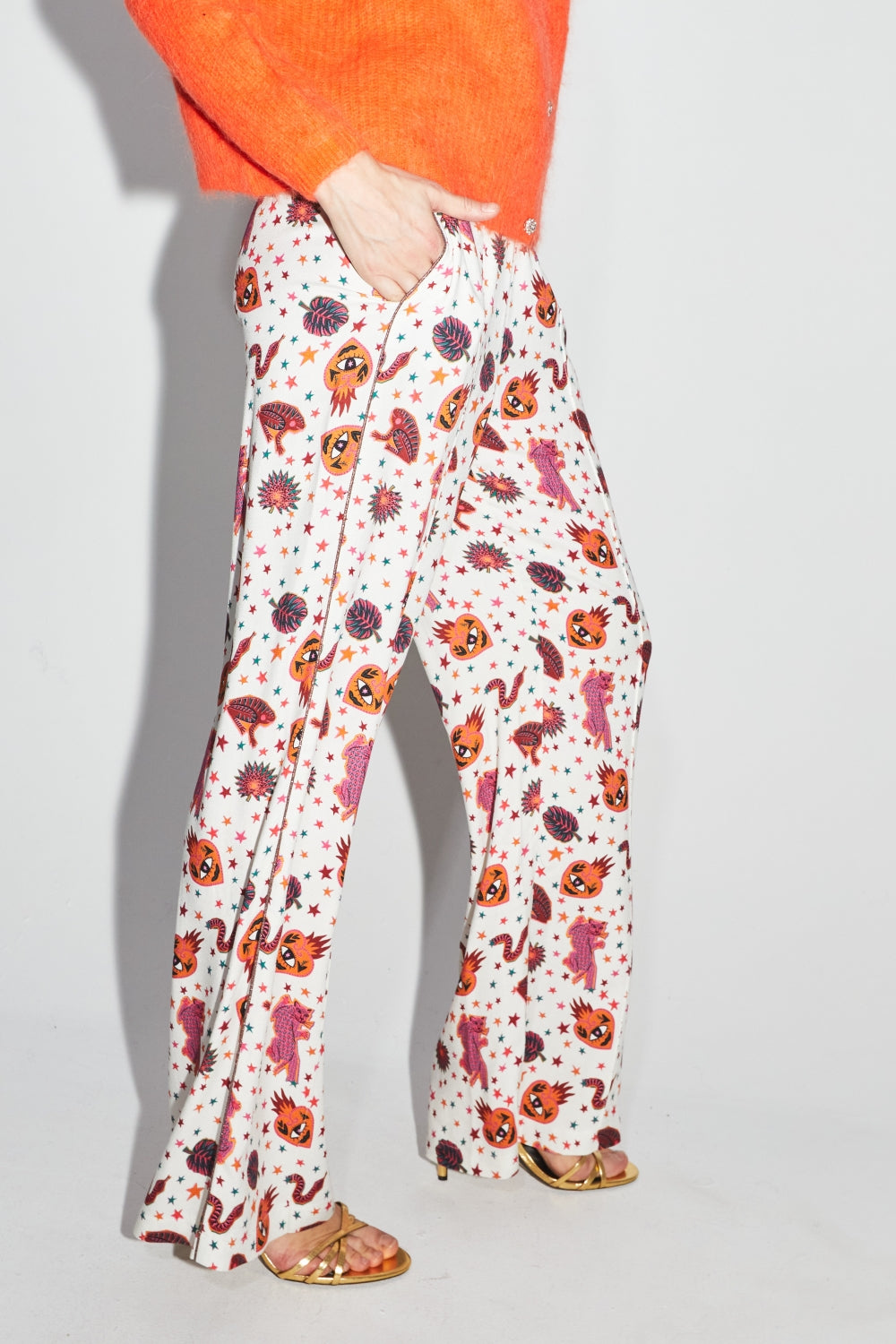 Le Pantalon Tracy Léo Star White