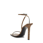 Saint Laurent Pam 110 Leopard Sandals - Brown - Femme
