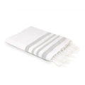 Hamptons - Fouta Nid D'Abeille - Blanc/Argent
