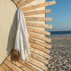 Hamptons - Fouta Nid D'Abeille - Blanc/Argent