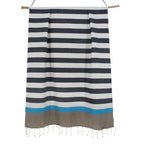 Arcachon - Fouta Tricolore - Bleu Jean/Bleu Azur