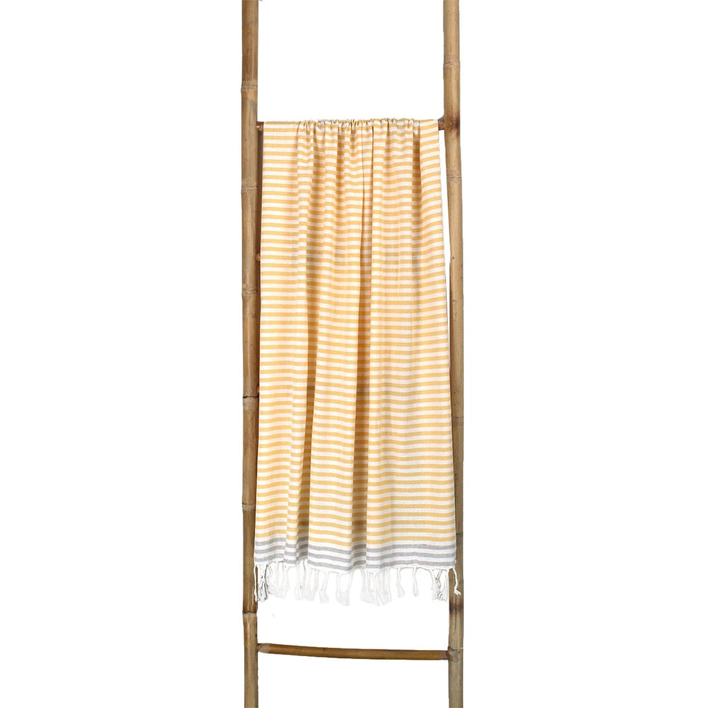 Bora Bora - Fouta Paréo - Jaune Safran/Gris Perle