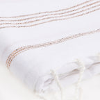 Mykonos - Fouta - Blanc/Cuivre