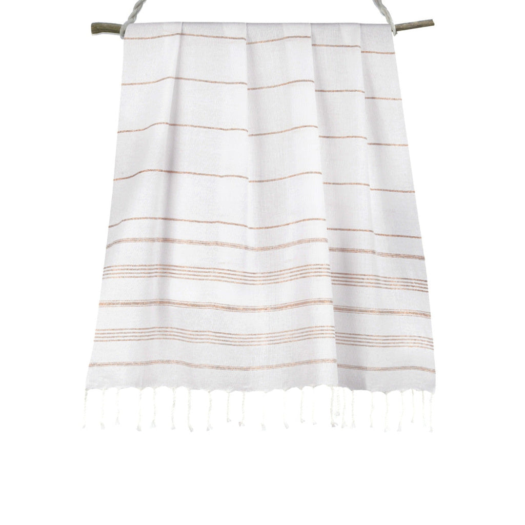 Mykonos - Fouta - Blanc/Cuivre