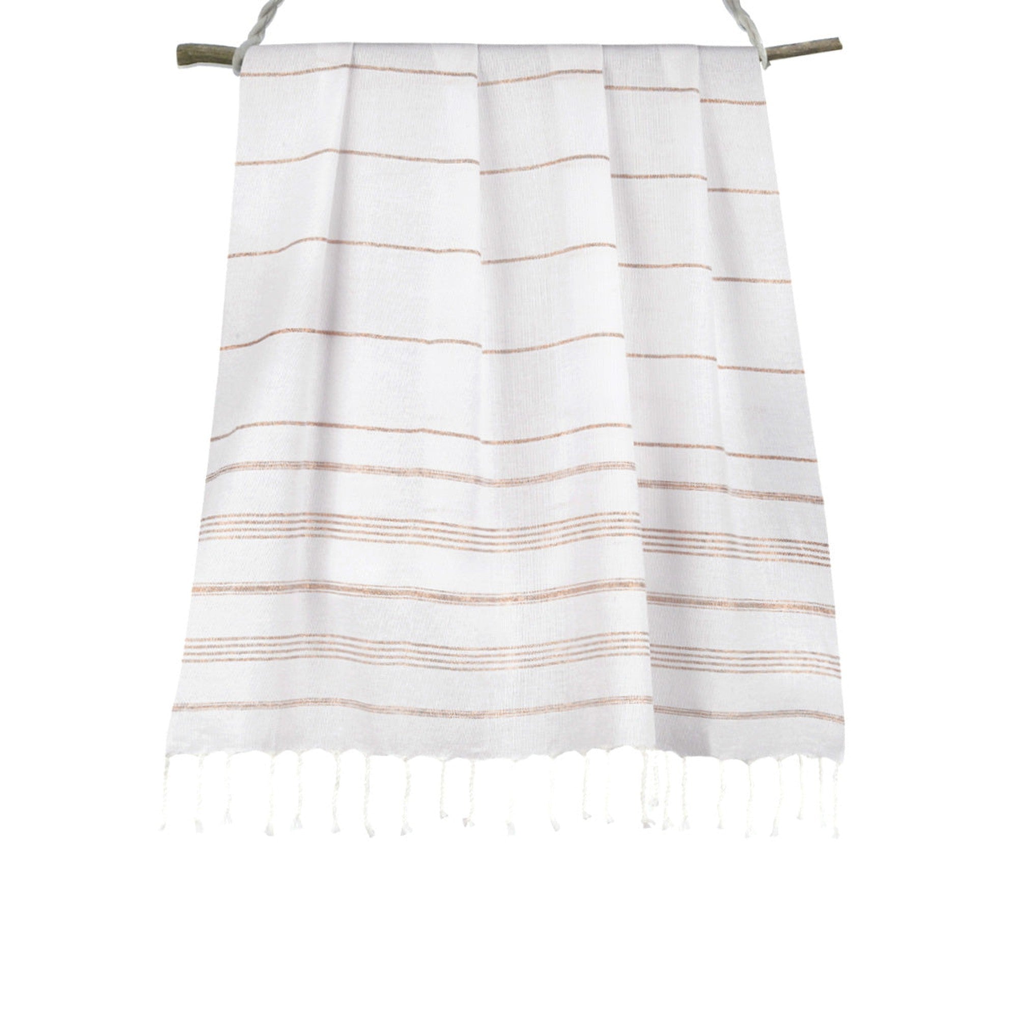 Mykonos - Fouta - Blanc/Cuivre