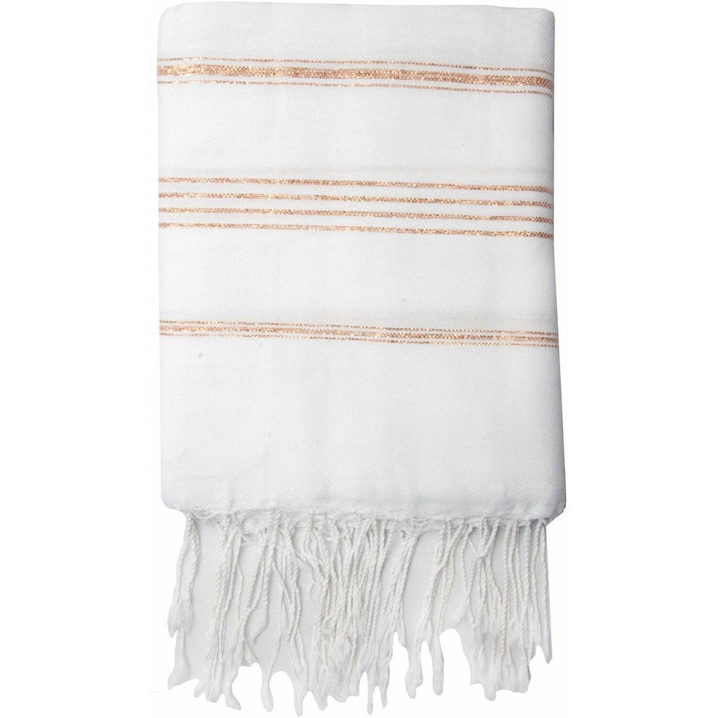 Mykonos - Fouta - Blanc/Cuivre