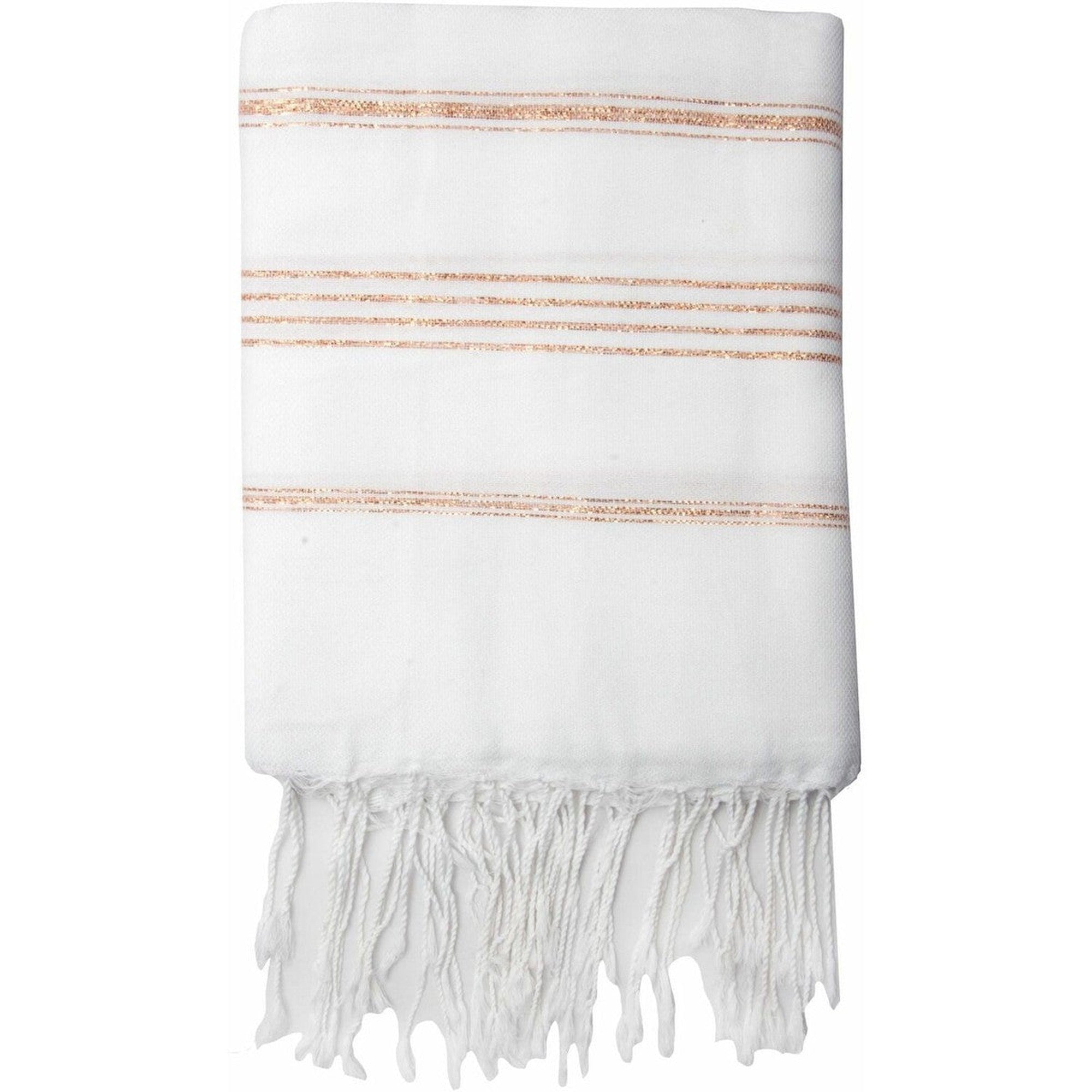 Mykonos - Fouta - Blanc/Cuivre