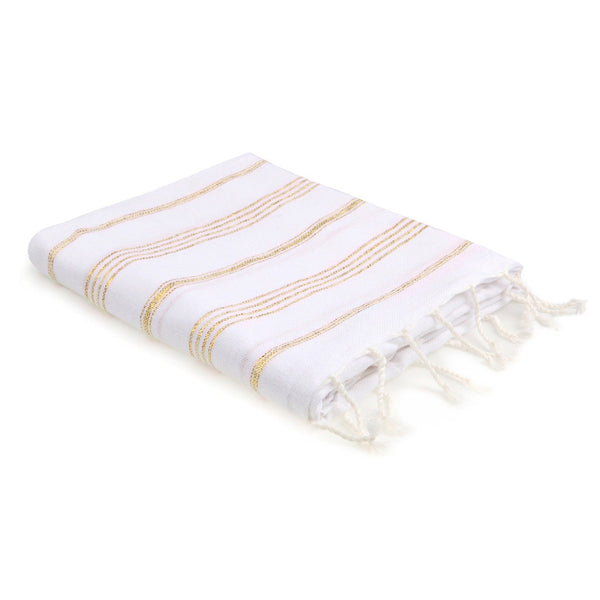 Mykonos - Fouta - Blanc/Or