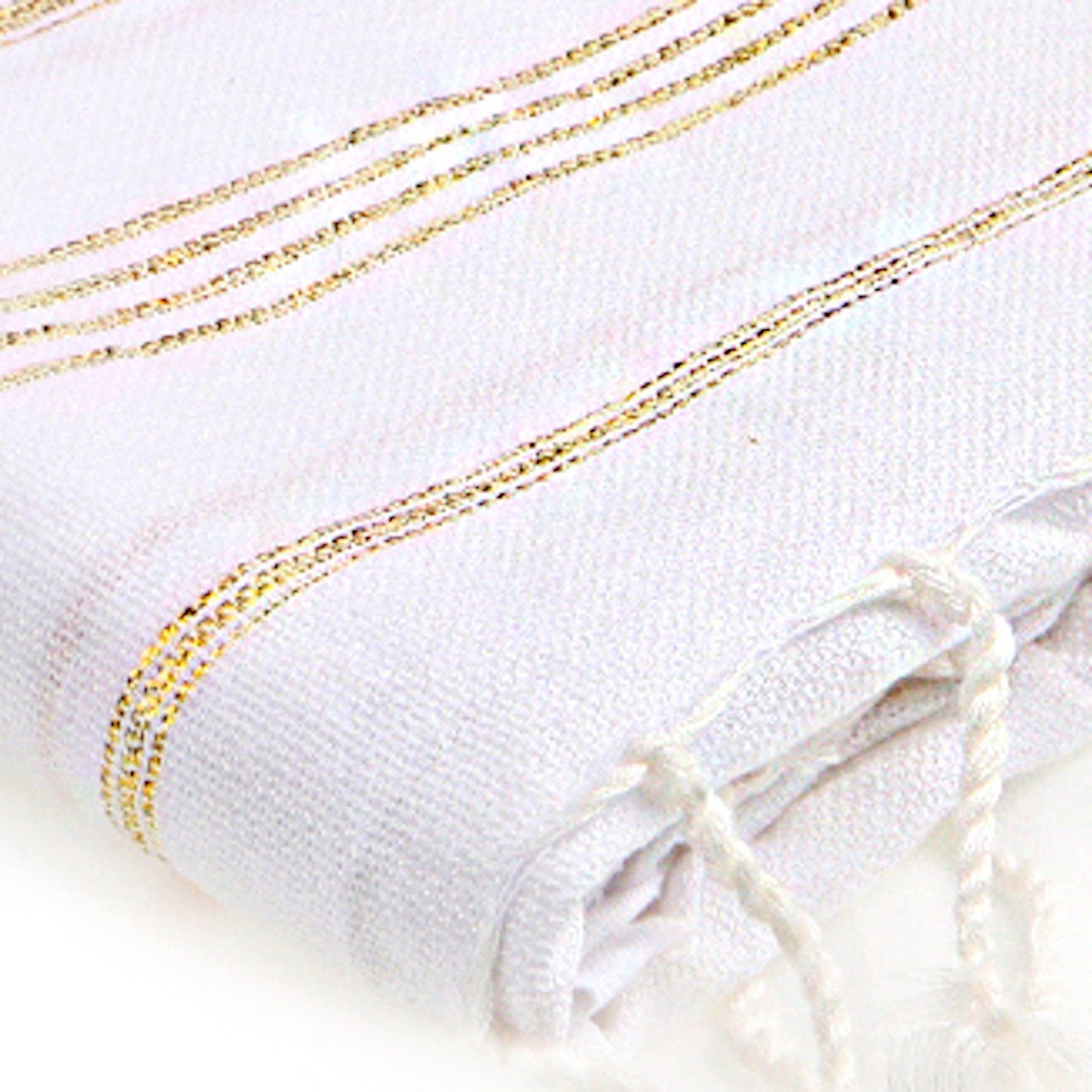 Mykonos - Fouta - Blanc/Or