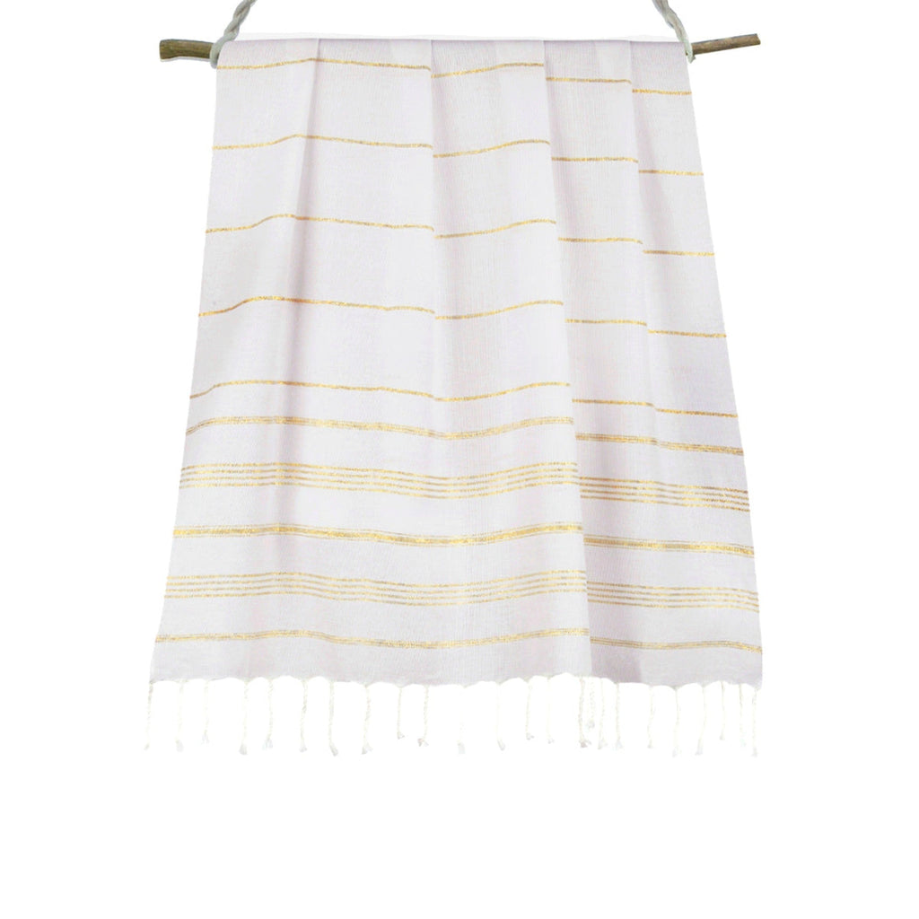 Mykonos - Fouta - Blanc/Or