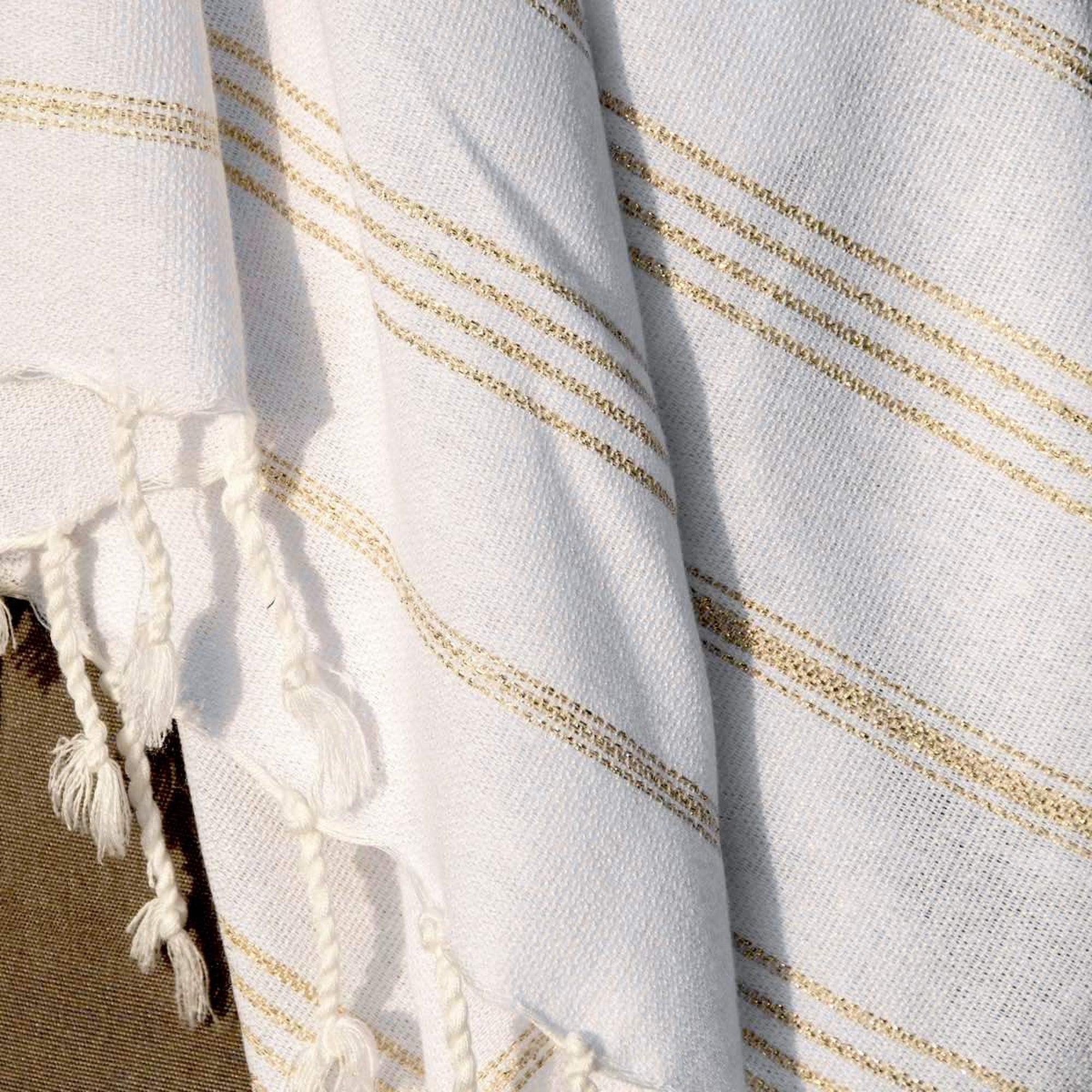 Mykonos - Fouta - Blanc/Or