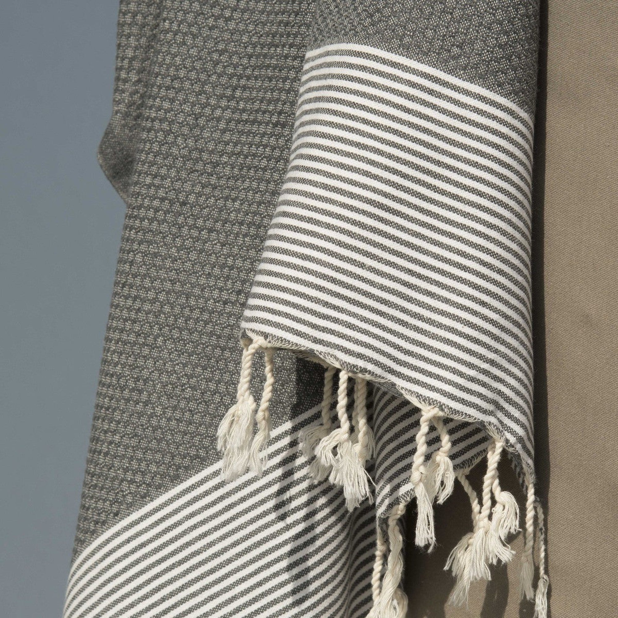 Ibiza - Fouta Nid D'Abeille - Gris Moyen
