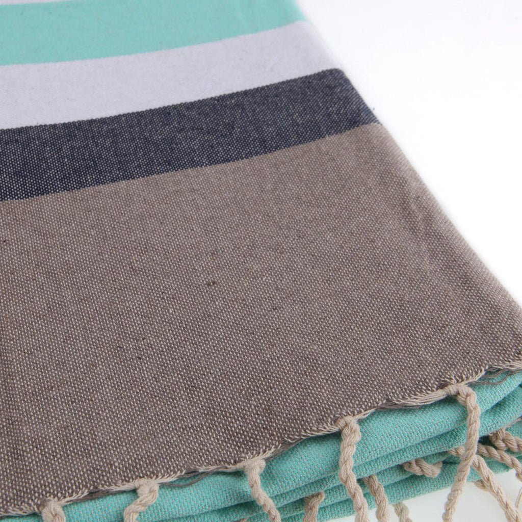 Arcachon - Fouta Tricolore - Taupe Clair