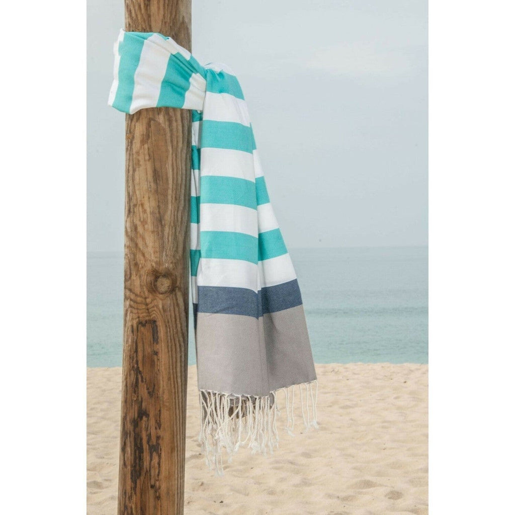 Arcachon - Fouta Tricolore - Taupe Clair