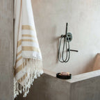 Hamptons - Fouta Nid D'Abeille - Blanc/Or