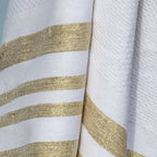 Hamptons - Fouta Nid D'Abeille - Blanc/Or
