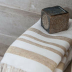Hamptons - Fouta Nid D'Abeille - Blanc/Or
