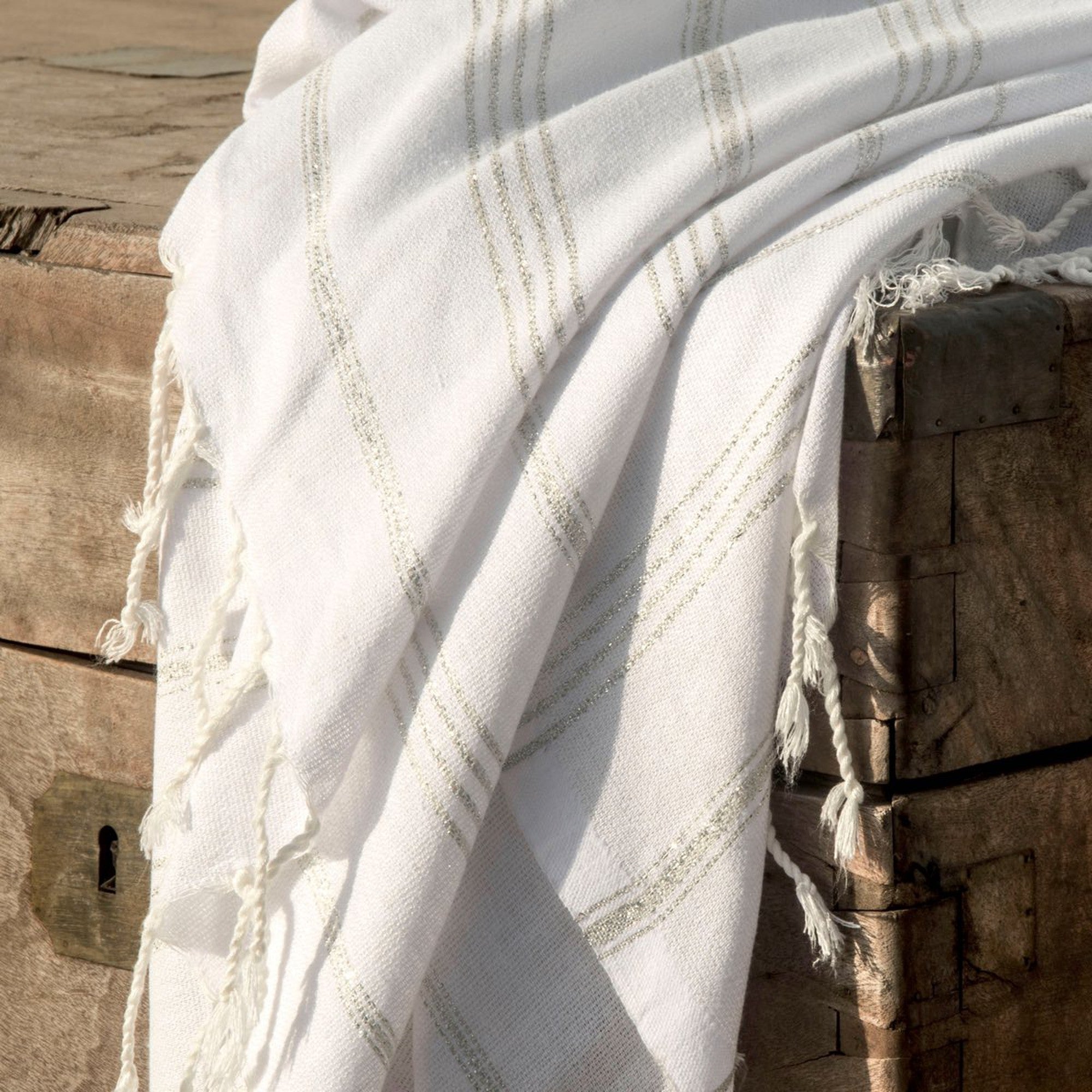 Mykonos - Fouta - Blanc/Argent