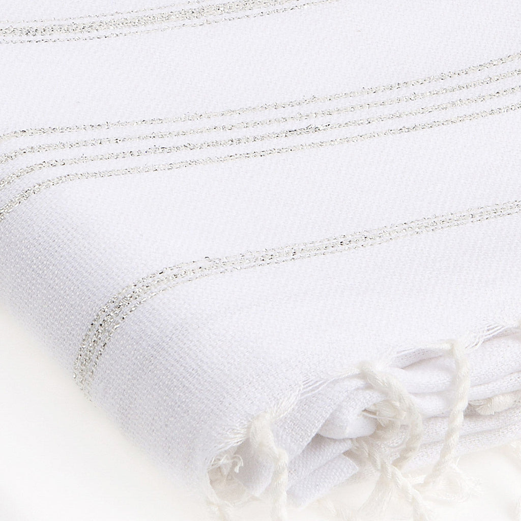 Mykonos - Fouta - Blanc/Argent