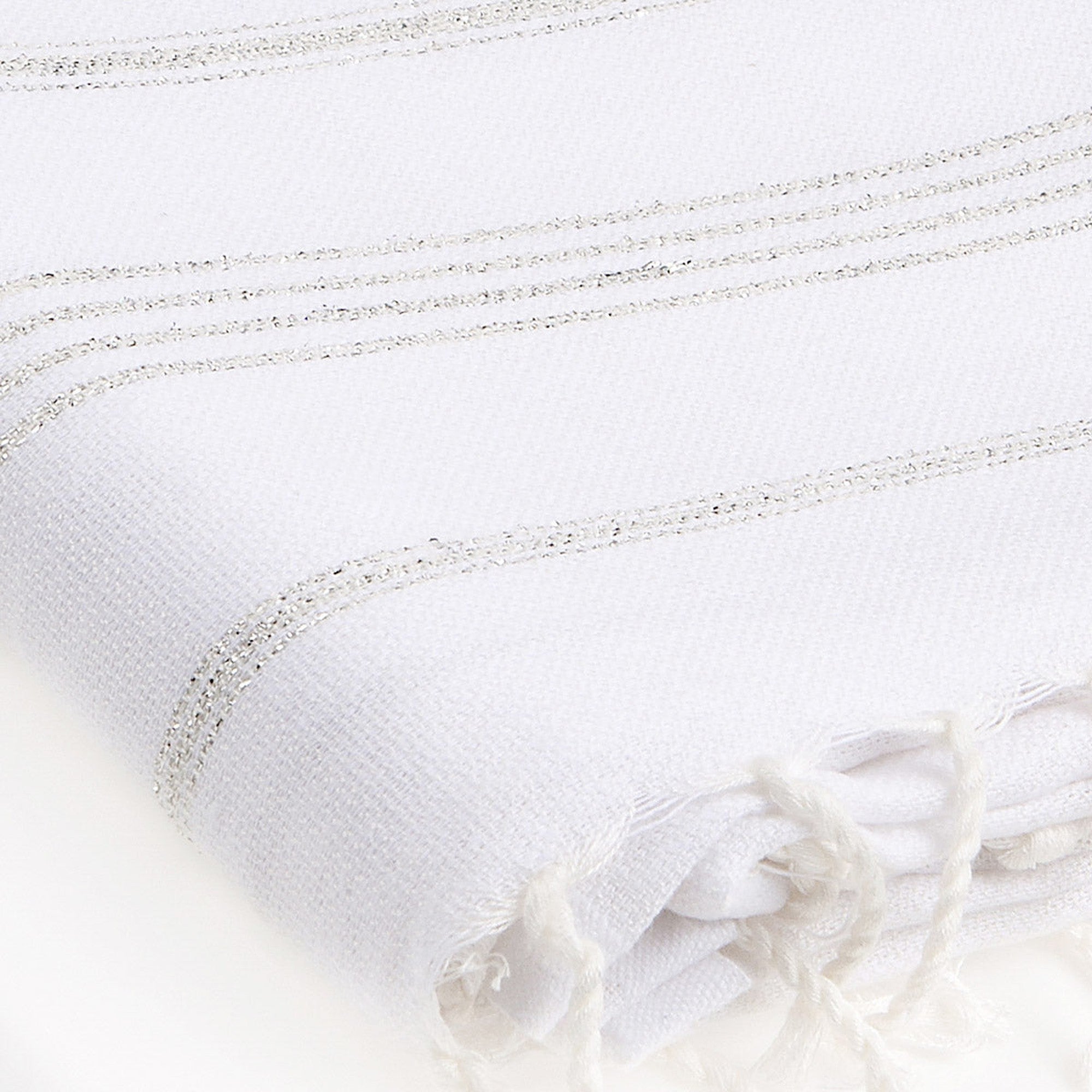 Mykonos - Fouta - Blanc/Argent