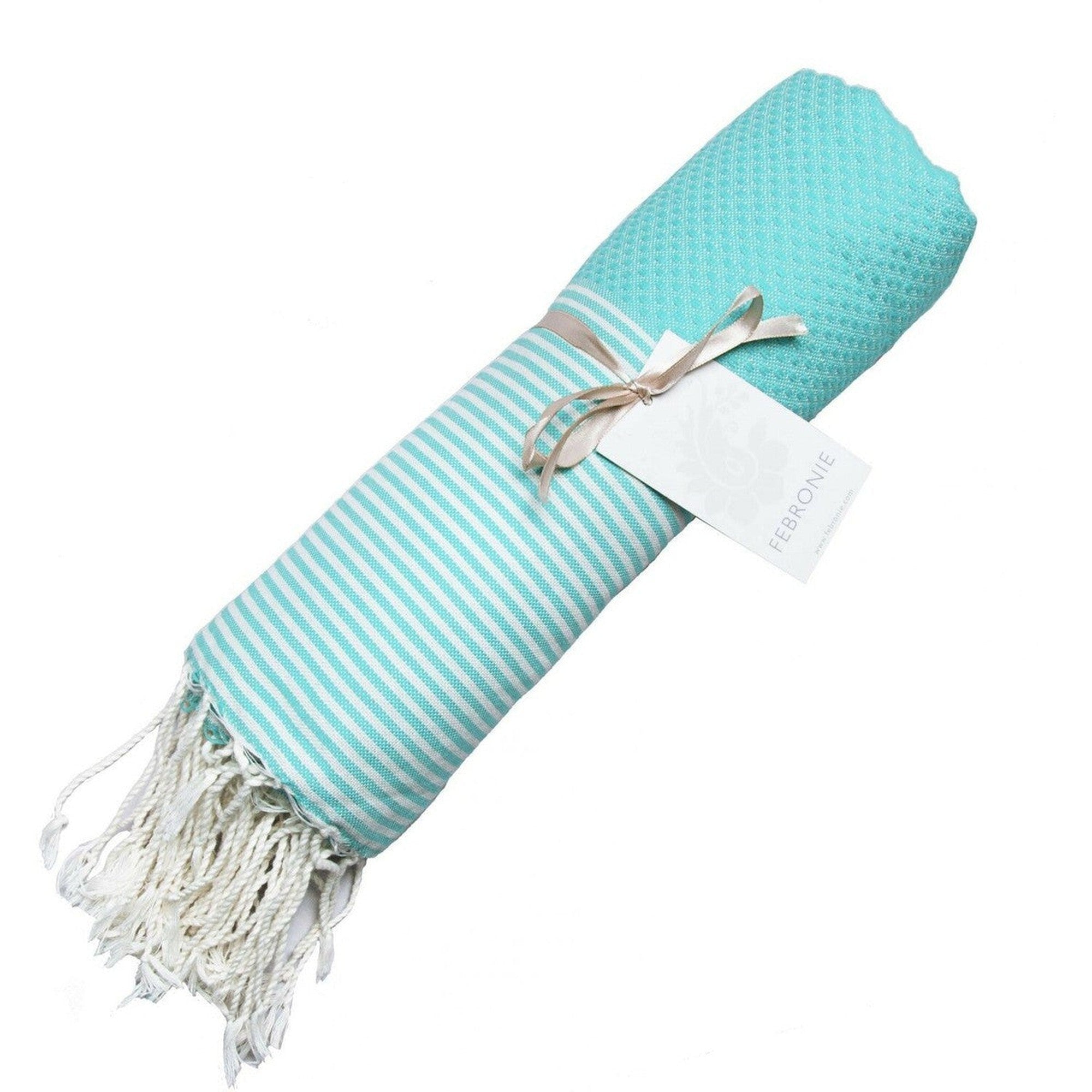 Ibiza - Fouta Nid D'Abeille - Bleu Aqua