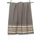 Hamptons - Fouta Nid D'Abeille - Taupe Clair/Or