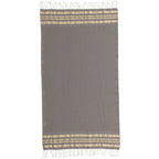 Hamptons - Fouta Nid D'Abeille - Taupe Clair/Or