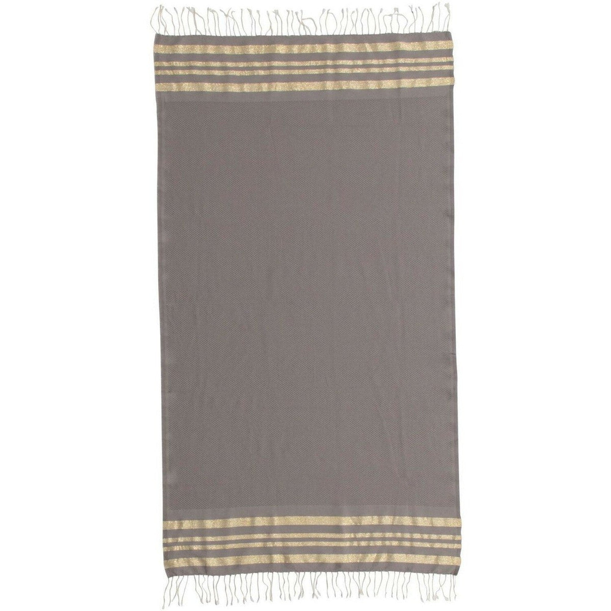 Hamptons - Fouta Nid D'Abeille - Taupe Clair/Or