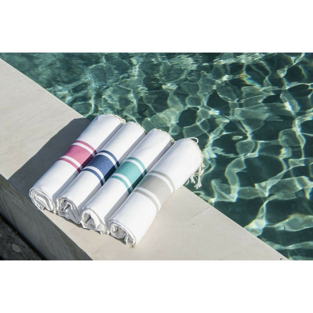 St Tropez - Fouta Blanche - Blanc/Bleu Grec