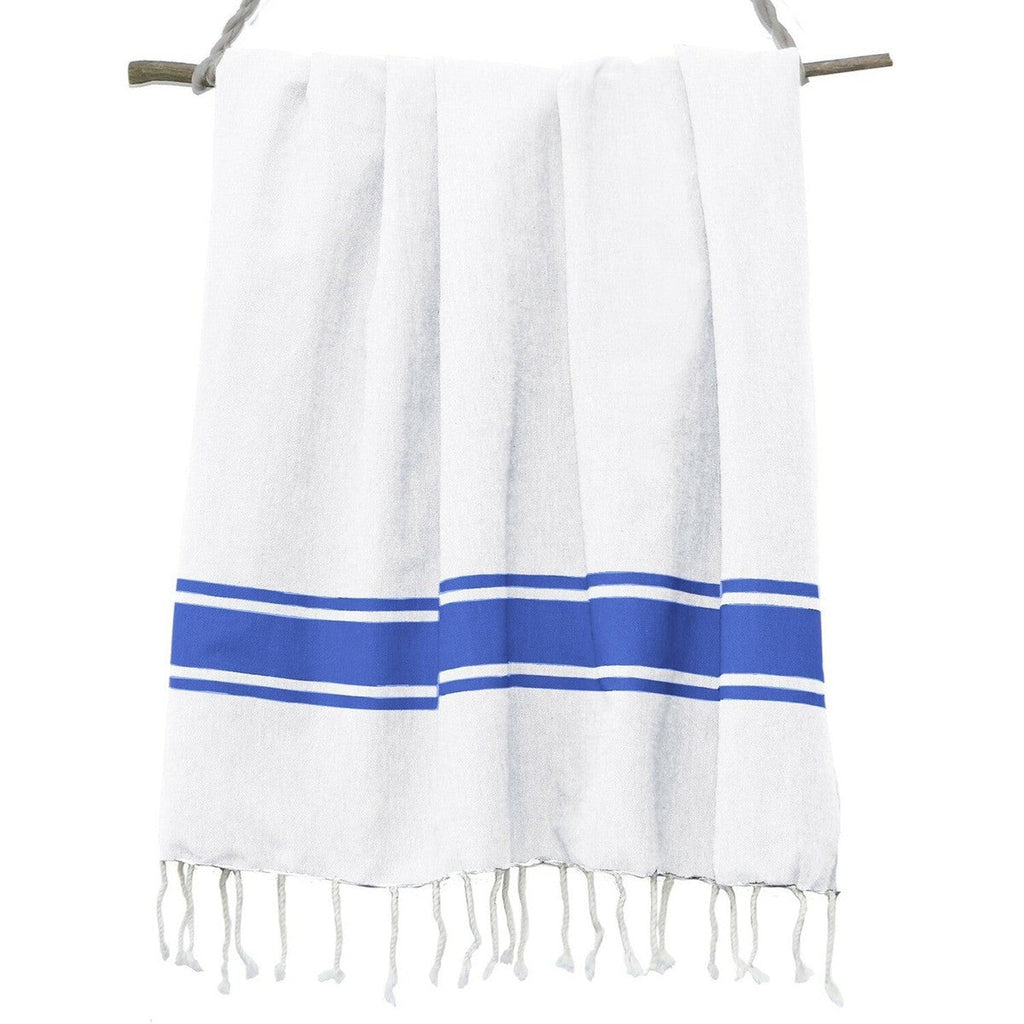 St Tropez - Fouta Blanche - Blanc/Bleu Grec