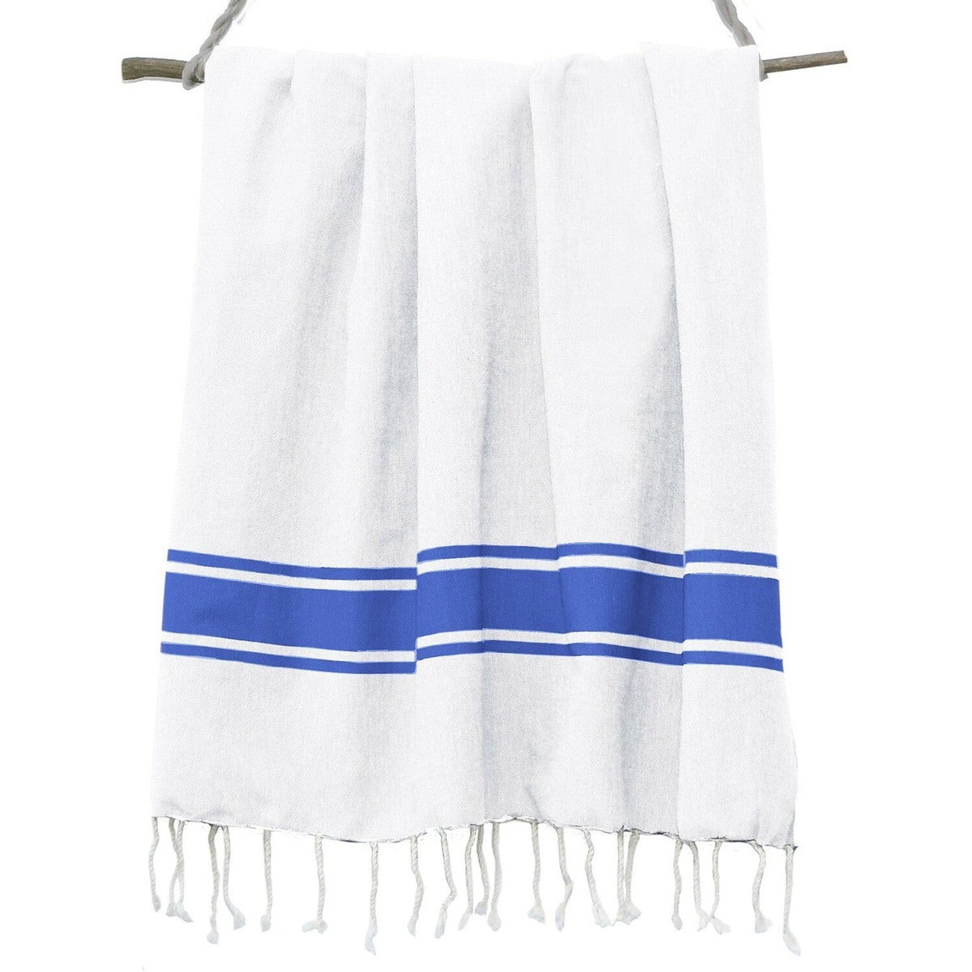 St Tropez - Fouta Blanche - Blanc/Bleu Grec