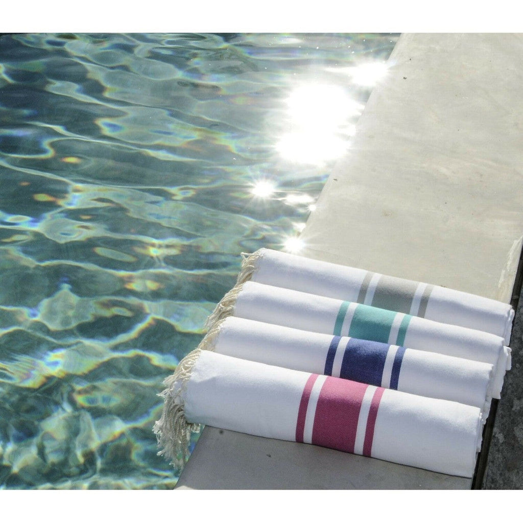 St Tropez - Fouta Blanche - Blanc/Bleu Grec