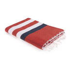 Arcachon - Fouta Tricolore - Rouge/Bleu Jean