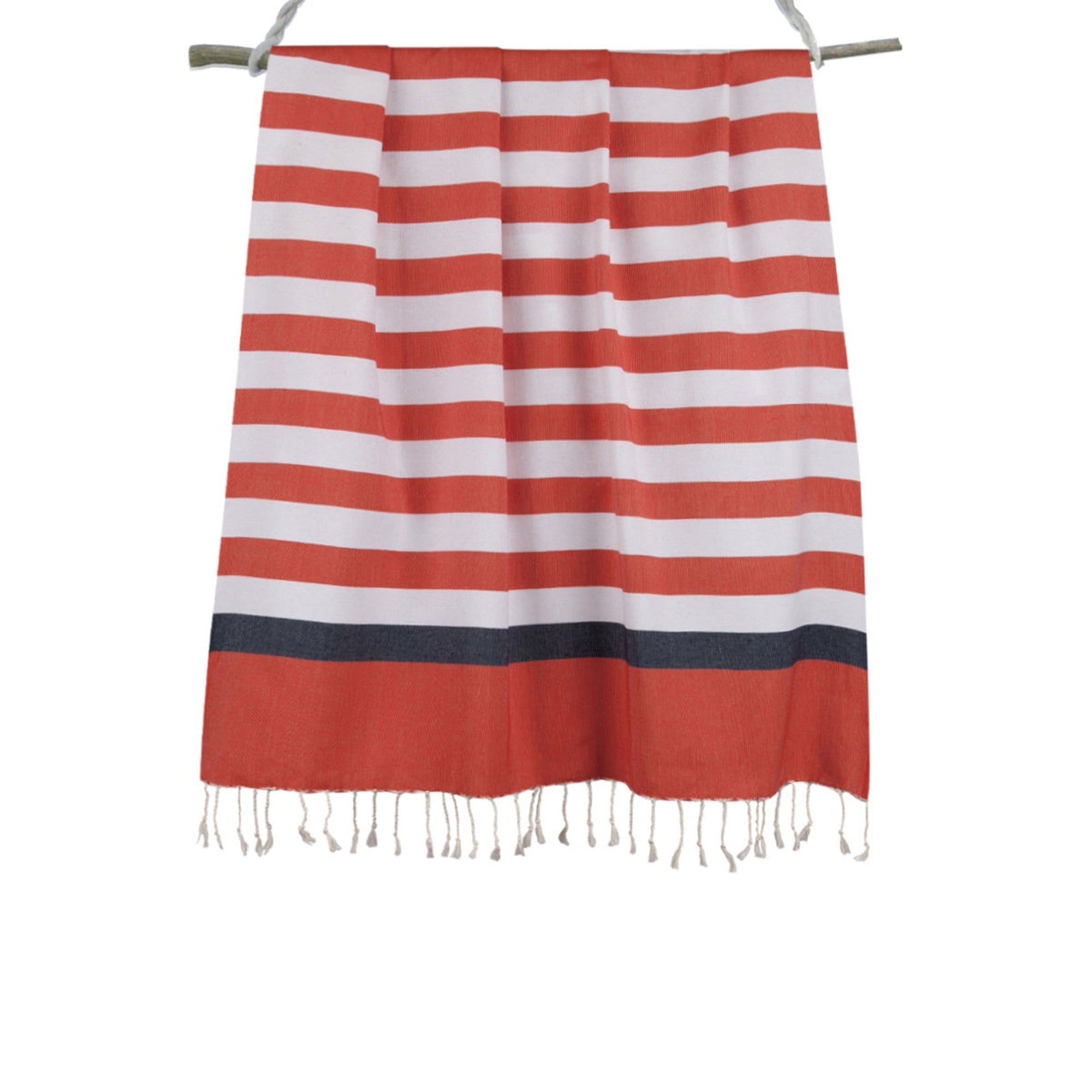 Arcachon - Fouta Tricolore - Rouge/Bleu Jean