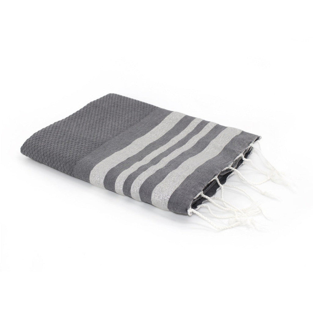 Hamptons - Fouta Nid D'Abeille - Gris Moyen/Argent