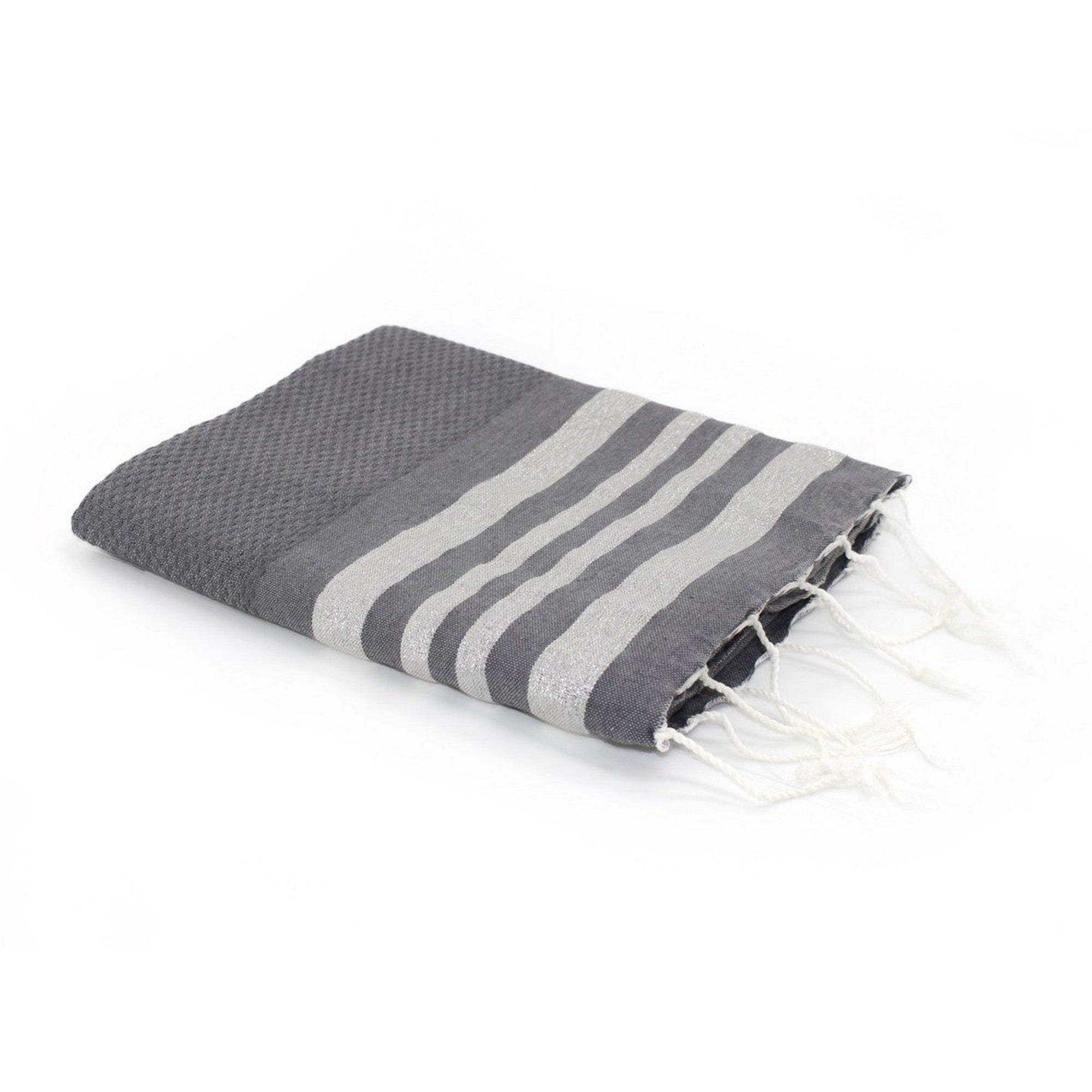 Hamptons - Fouta Nid D'Abeille - Gris Moyen/Argent