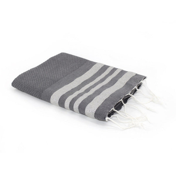 Hamptons - Fouta Nid D'Abeille - Gris Moyen/Argent