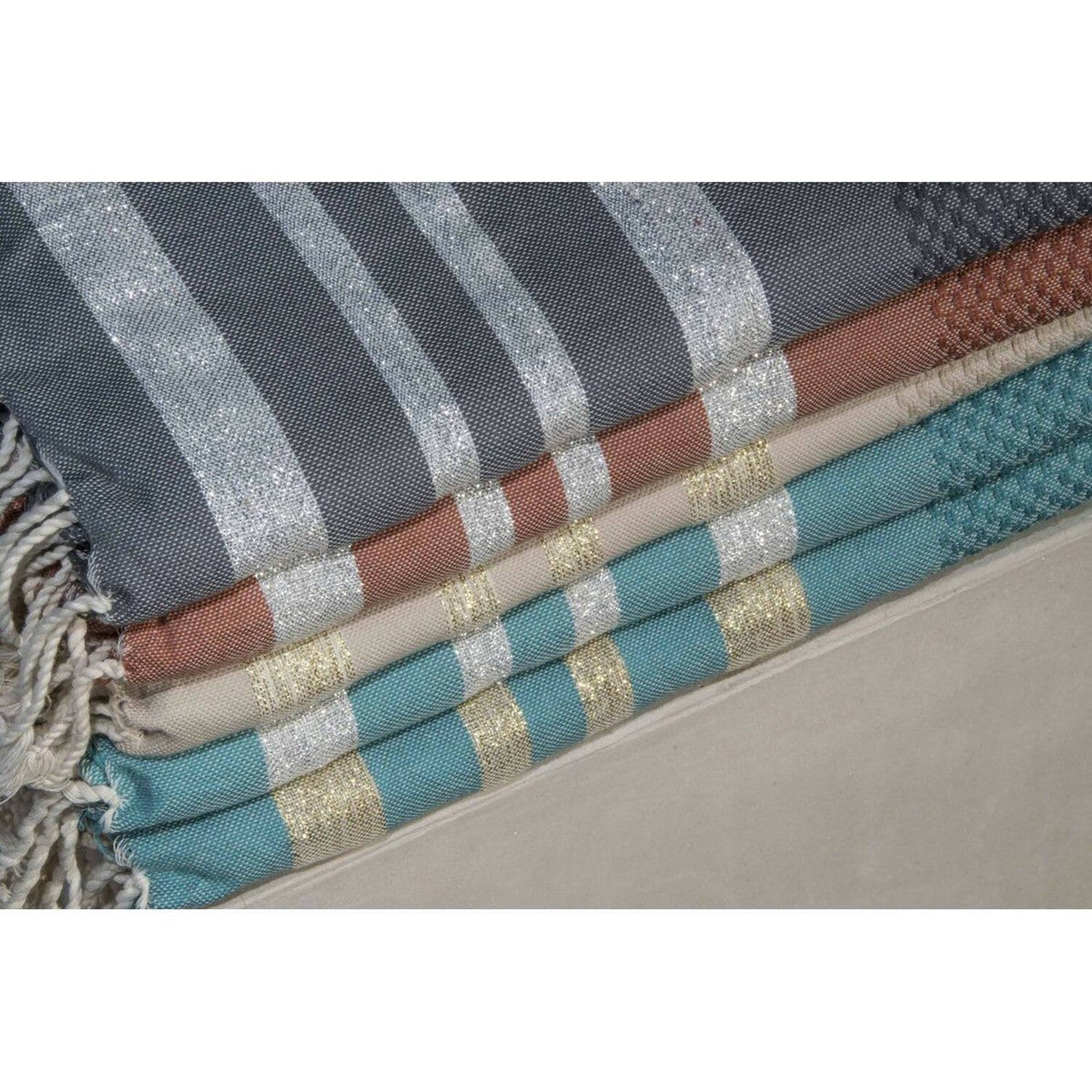 Hamptons - Fouta Nid D'Abeille - Gris Moyen/Argent