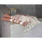 Hamptons - Foutas De Bain (1 Grande et 2 Petites) - Terracotta/Blanc