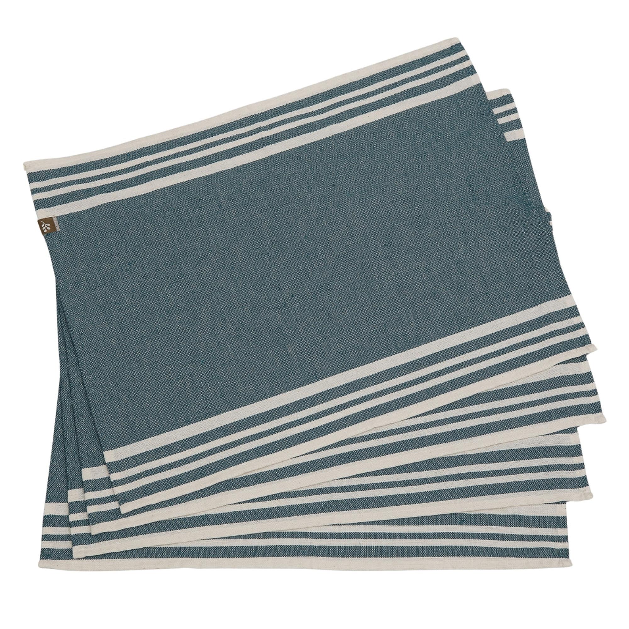 Mahdia - Set De Table (X4) - Bleu Pétrole