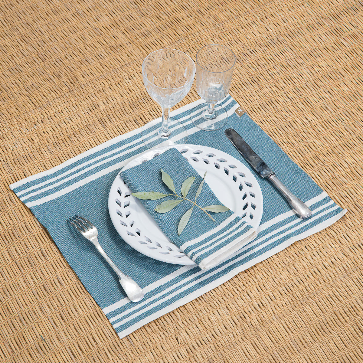 Mahdia - Set De Table (X4) - Bleu Pétrole