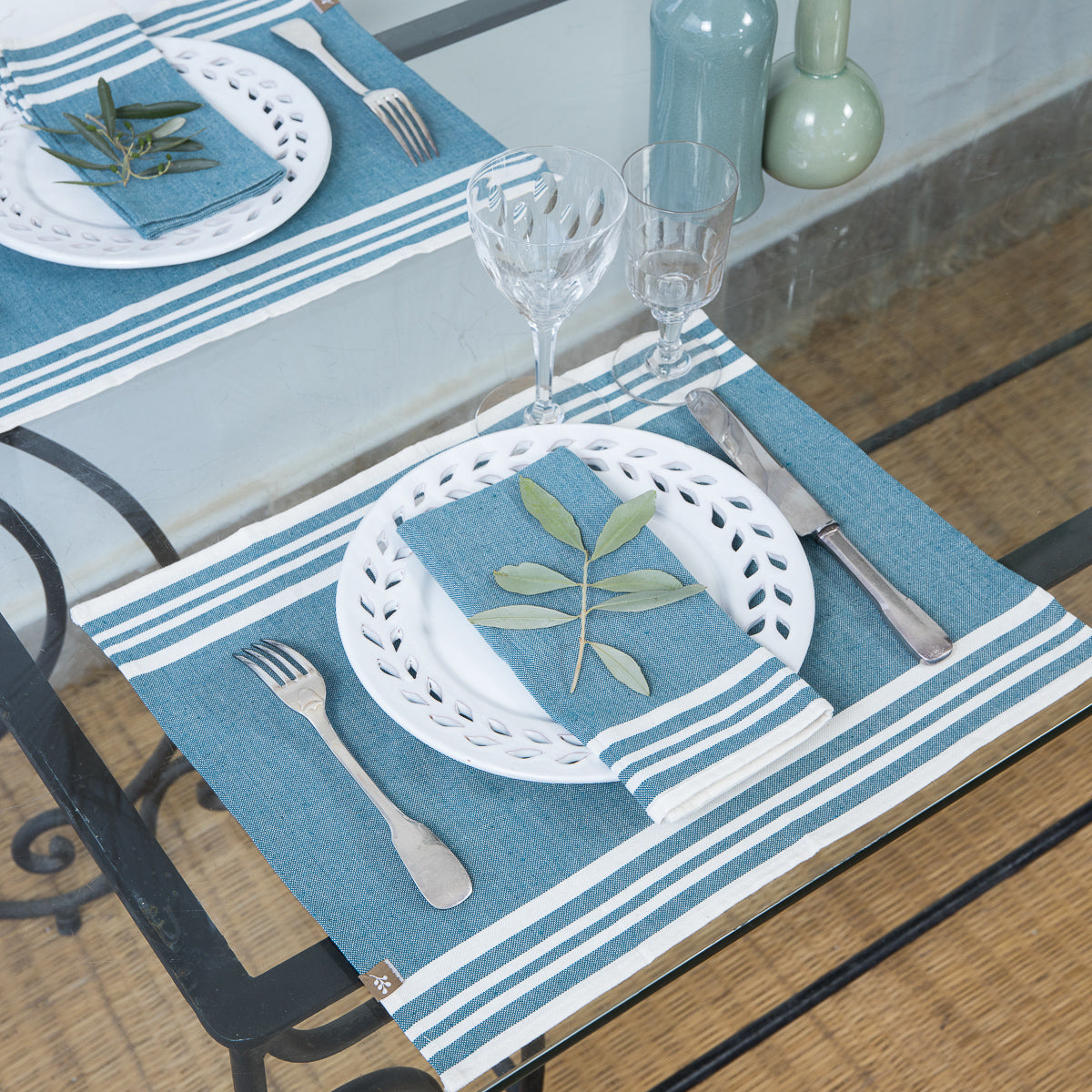 Mahdia - Set De Table (X4) - Bleu Pétrole
