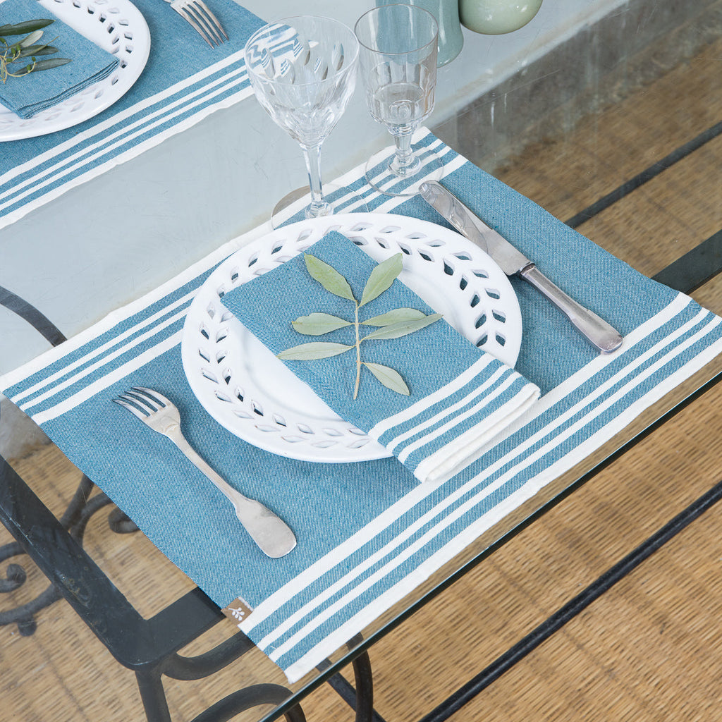 Mahdia - Set De Table (X4) - Bleu Pétrole