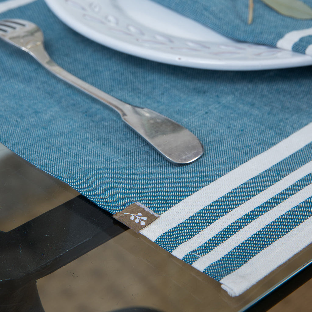 Mahdia - Set De Table (X4) - Bleu Pétrole