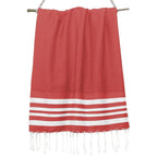 Hamptons - Fouta Nid D'Abeille - Rouge/Argent