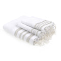 Hamptons - Foutas De Bain (1 Grande et 2 Petites) - Blanc/Argent