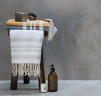 Hamptons - Foutas De Bain (1 Grande et 2 Petites) - Blanc/Argent